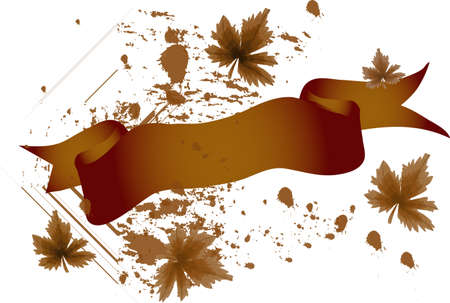 Brown autumn banner with leafsのイラスト素材