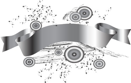 Grey banner with the bubblesのイラスト素材