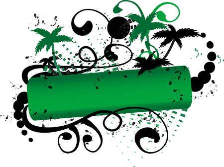 Abstract illustration with palm treesのイラスト素材