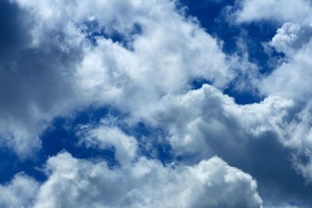 White clouds and the blue sky