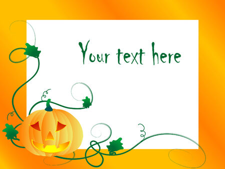 Orange frame with the pumpkinのイラスト素材