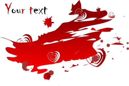 Red blot with hearts - vector illustrationのイラスト素材