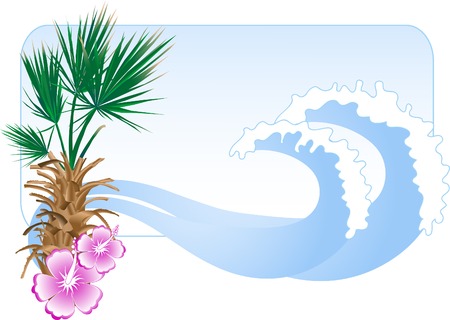 Summer beach in frame - vector illustrationのイラスト素材