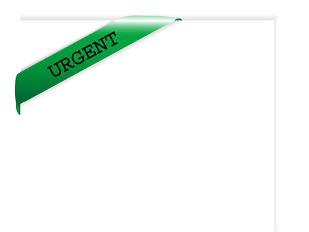 Bended paper with sign urgentのイラスト素材