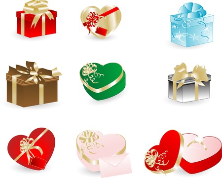 Vector illustration of colorful gift boxesのイラスト素材