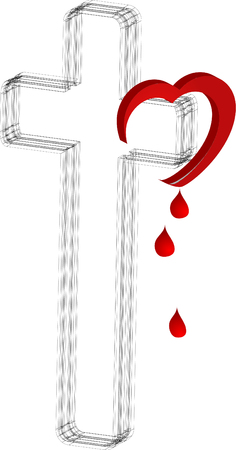 Vector concept with crucifix and heartのイラスト素材