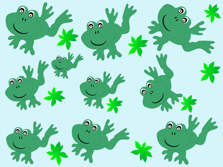 Beautiful pattern with frogs - vector illustrationのイラスト素材