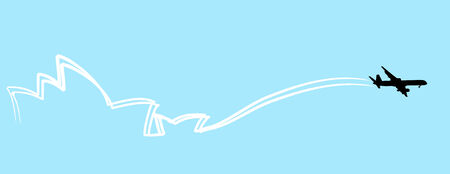 Airplane on the blue skyのイラスト素材