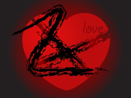 Abstract red heart - vector illustrationのイラスト素材