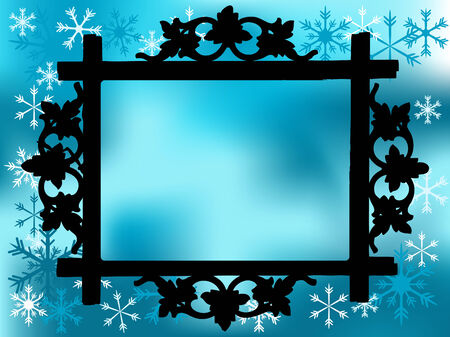 Photo frame with christmas backgroundのイラスト素材