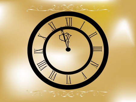 Christmas frame with clock - vector illustrationのイラスト素材