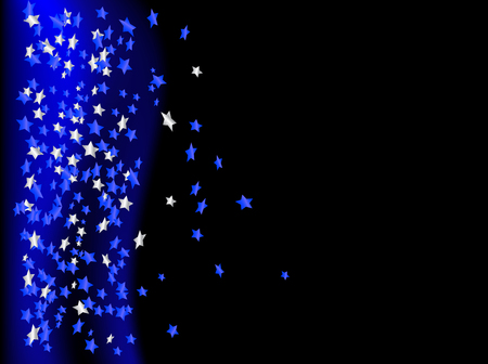 Blue stars on the black backgroundのイラスト素材