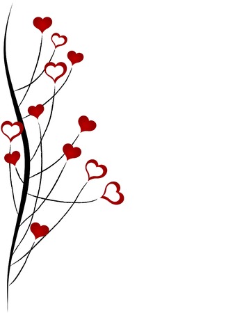 Abstract heart grass - vector illustrationのイラスト素材