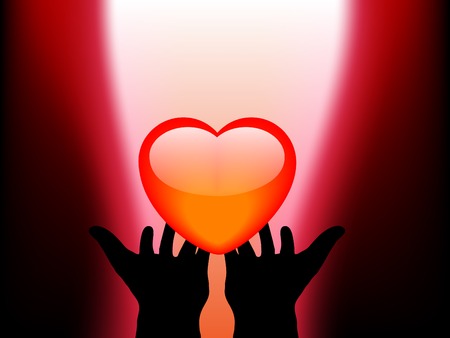 Abstract heart in hands - vector illustrationのイラスト素材