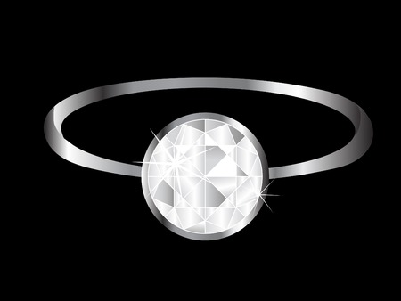 Engagement diamond ring - vector illustrationのイラスト素材