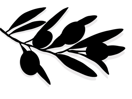Silhouette of the olive branchのイラスト素材
