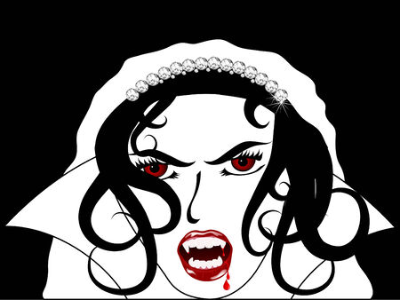 Face of the sexy vampire brideのイラスト素材