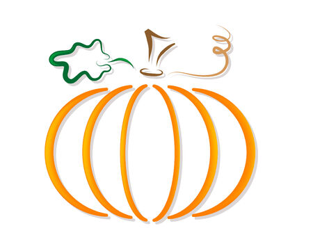 Abstract orange pumpkin - vector illustrationのイラスト素材