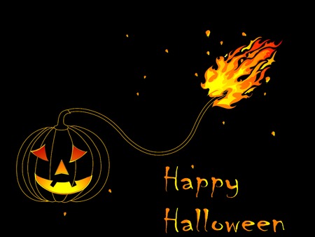 Pumpkin as a bomb - vector illustrationのイラスト素材