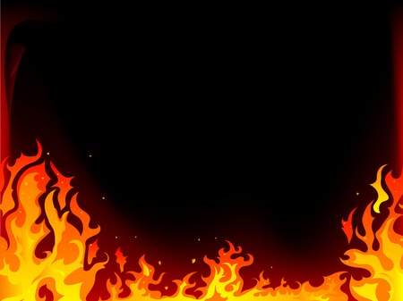 Fire and flames vector backgroundのイラスト素材