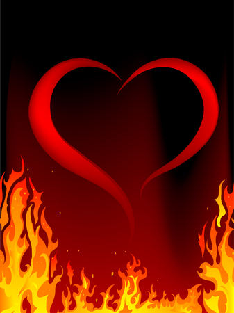 Blazing red heart - illustrationのイラスト素材