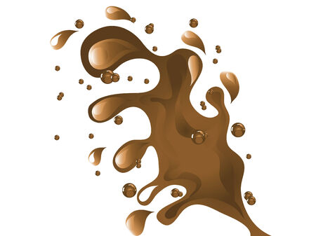 Brown chocolate splash - vector illustrationのイラスト素材