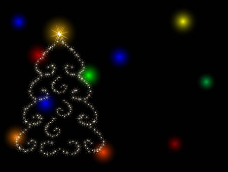 Abstract christmas tree with starsのイラスト素材