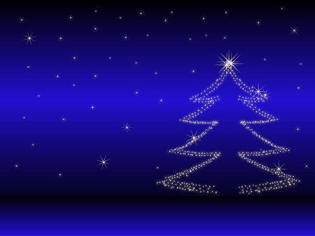 Abstract christmas tree with starsのイラスト素材
