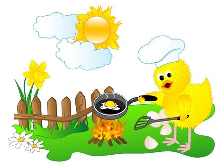 Easter backgroundWith chick cookのイラスト素材