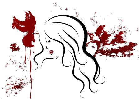 Face of the sexy vampire ladyのイラスト素材