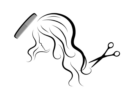 Silhouette of sexy lady headのイラスト素材