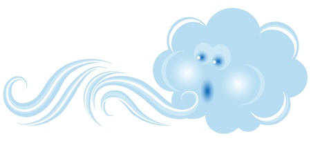 Blowing cloud in blue colorのイラスト素材