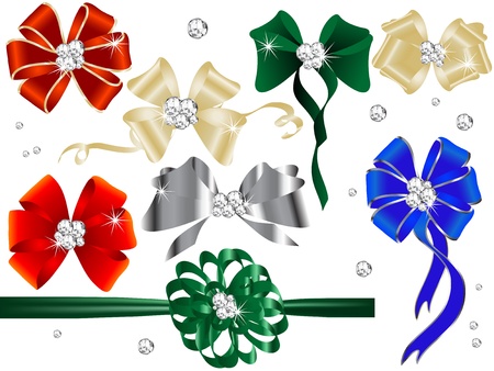 Collection of holidays bows and ribbonsのイラスト素材