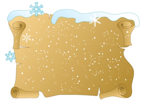 Winter scroll with the snowflakesのイラスト素材