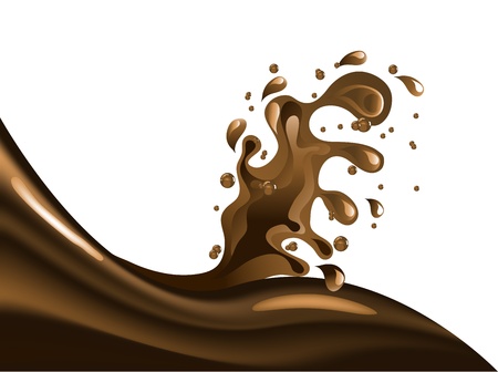 Brown chocolate wave and splashのイラスト素材