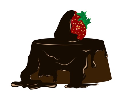 Chocolate cake with fresh strawberryのイラスト素材