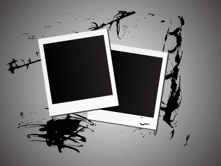 Two photo frames on abstract grunge backgroundのイラスト素材