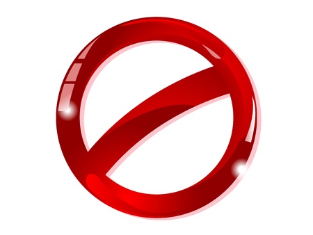 Blank glass forbidden sign のイラスト素材