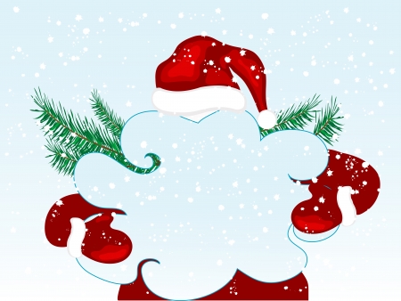 Christmas parchment with Santa's hat and glovesのイラスト素材
