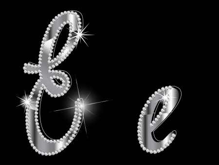 Diamond letters on black backgroundのイラスト素材