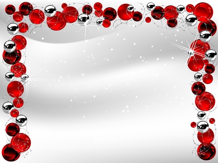 Red christmas background with ballsのイラスト素材