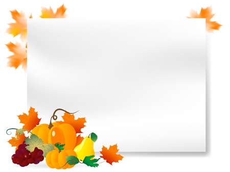 Abstract background with pumpkins and autumn leavesのイラスト素材