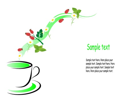 Glas teapot with fresh healthy herbal teaのイラスト素材