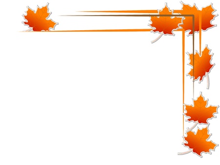 Abstract frame with orange autumn leavesのイラスト素材