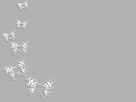 Grey card with beautiful butterflies silhouettesのイラスト素材