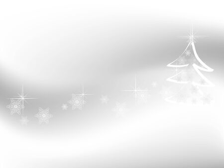 Abstract winter background with christmas tree and snowflakesのイラスト素材