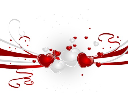 Abstract background with red heartsのイラスト素材