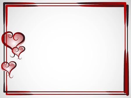 Abstract background with red heartsのイラスト素材