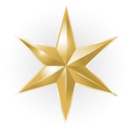 Golden Christmas star on white backgroundのイラスト素材