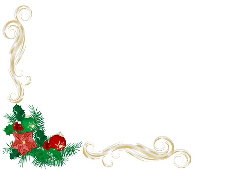 Abstract Christmas background with berries and ribbonのイラスト素材